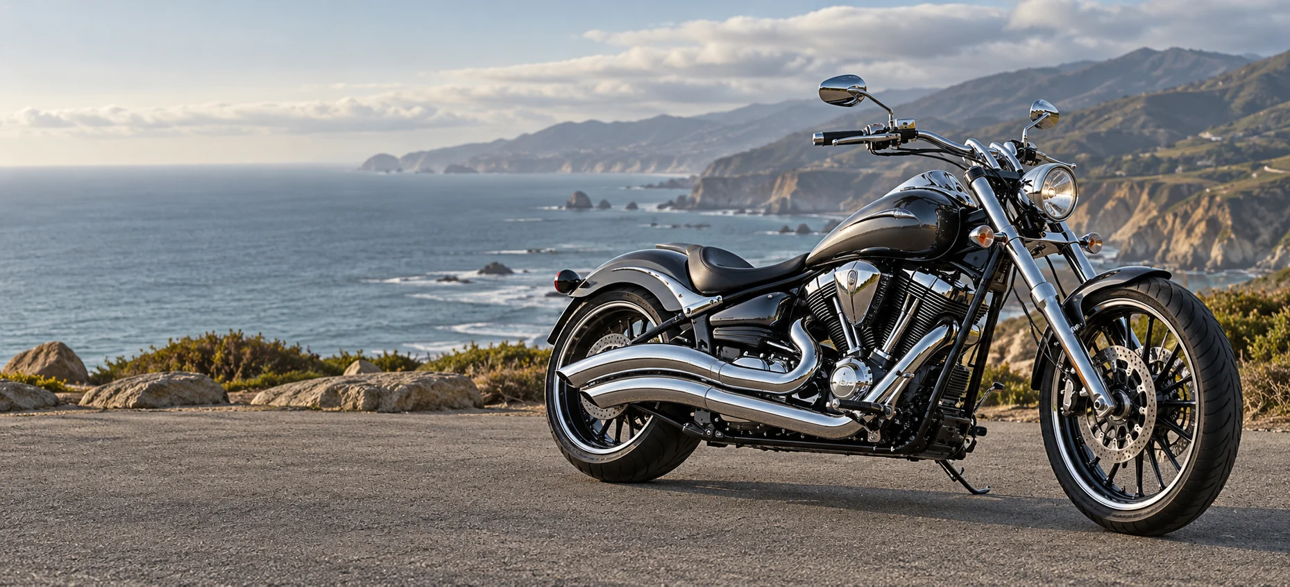 Yamaha Raider nad wybrzeżem Pacyfiku — ilustracja